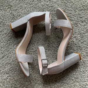 David’s Bridal Arya Block Heel Ankle Strap Sandal